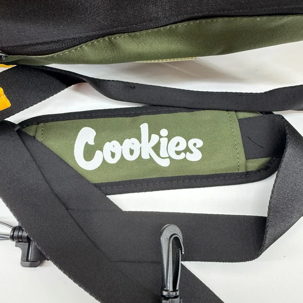 NEW Cookies Parks Utility Smell Proof Duffel Bag Green Yellow Travel Gym Bag